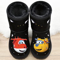超级飞侠儿童雪地靴男童中筒靴2018冬季新款卡通宝宝靴子女童棉靴