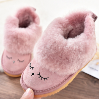 女童雪地靴羊皮毛一体儿童靴子2018冬季新款可爱加绒保暖宝宝棉靴