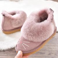 儿童雪地靴真皮女童靴子2018冬季新款休闲保暖毛毛鞋翻毛宝宝短靴