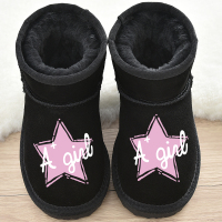 儿童雪地靴真皮女童靴子2018冬新款女孩休闲短靴宝宝棉靴学生童靴