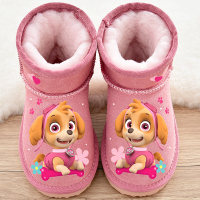 女童雪地靴新款2018冬季真皮儿童靴子小学生童靴可爱卡通宝宝棉靴