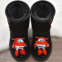 超级飞侠乐迪儿童雪地靴2018冬新款保暖男童中筒靴子卡通宝宝棉靴