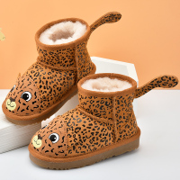 儿童雪地靴羊皮毛一体真皮男童靴子2018冬季新款女童保暖短筒棉靴