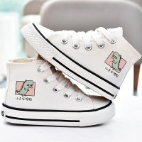 儿童帆布鞋高帮女童板鞋秋2018新款韩版百搭童鞋宝宝鞋子男童布鞋