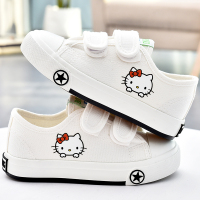 儿童帆布鞋女童布鞋2018新款魔术贴板鞋可爱童鞋宝宝透气小白鞋