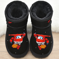 超级飞侠乐迪儿童雪地靴2018冬新款真皮短靴女童靴子男童卡通童靴