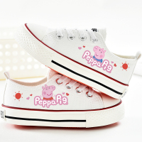 儿童帆布鞋女童2018秋季新款一脚蹬宝宝透气小白鞋男童卡通板鞋