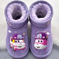 超级飞侠小爱女童雪地靴真皮儿童靴子2018冬新款宝宝卡通保暖棉靴