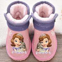 儿童雪地靴真皮女童短靴2018冬季新款加厚保暖拼色棉靴女孩公主靴