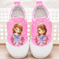 儿童帆布鞋女童布鞋魔术贴透气卡通板鞋2018秋季童鞋学生男童鞋子