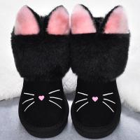 儿童雪地靴2018冬新款女童短靴可爱加绒保暖靴子真皮防滑宝宝童靴