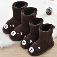 亲子鞋儿童雪地棉靴母子鞋母女鞋卡通真皮靴子2018冬新款保暖童靴