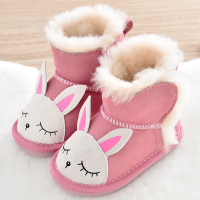 宝宝雪地靴女1-3 羊皮毛一体婴儿学步鞋防滑短靴子男女小童棉鞋子
