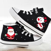 加绒儿童帆布鞋女童二棉鞋2018秋冬新款小学生高帮板鞋宝宝休闲鞋