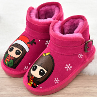 儿童雪地靴女童靴子保暖真皮短靴2018新款冬季童靴加厚宝宝棉靴