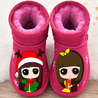 宝宝雪地靴真皮女童靴2018冬新款短靴婴儿学步棉鞋加绒加厚小童鞋