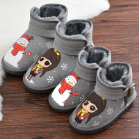 亲子雪地靴女童真皮短靴防滑保暖母女鞋可爱卡通棉靴宝宝靴子冬季