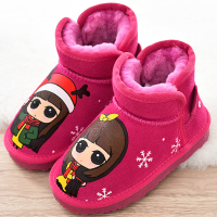 儿童雪地靴女童短靴真皮可爱公主棉靴2018冬季新款宝宝鞋加绒棉鞋