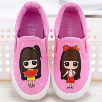 儿童帆布鞋女童布鞋2018秋季新款一脚蹬透气休闲鞋小学生女孩鞋子