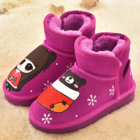 儿童雪地靴女真皮童靴短靴可爱公主棉靴保暖宝宝皮靴2018冬季新款