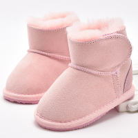 羊皮毛一体儿童雪地靴男童冬靴女童真皮羊毛短靴2018新款宝宝靴子