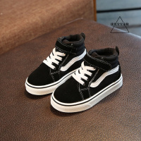 女童运动鞋2018新款冬季儿童高帮韩版男童真皮保暖宝宝板鞋1-6潮