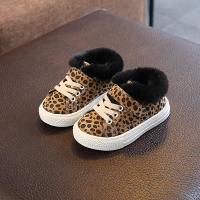 宝宝运动鞋1-3岁2018新款儿童冬季加绒休闲鞋豹纹男童女童棉鞋潮