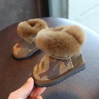 宝宝雪地靴女0-1-3岁2018新款儿童保暖棉靴男童女童真皮短靴靴子