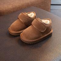 女童雪地靴新款2018儿童真皮低帮加绒棉鞋男童宝宝冬季短靴1-3岁