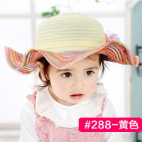 女童帽子夏遮阳帽宝宝沙滩防晒帽2-3岁公主大檐帽儿童太阳帽女