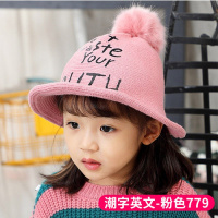 儿童帽子女2-3-6岁秋冬韩版小孩盆帽公主礼帽毛线编织宝宝渔夫帽