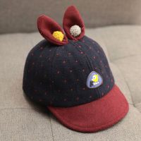 女宝宝帽子1-3岁0秋冬季2婴儿鸭舌帽女童公主韩版潮儿童棒球帽