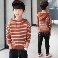 2018新款儿童毛衣中大童春秋男孩毛衣长袖针织衫连帽休闲韩版潮