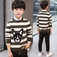 2018新款儿童毛衣春秋中大童男孩毛衣针织衫长袖圆领时尚韩版潮