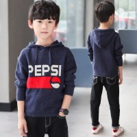 2018新款儿童毛衣春秋中大童男孩毛衣针织衫长袖连帽时尚韩版潮