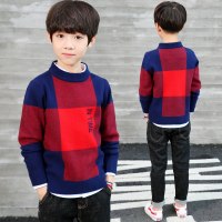 6儿童装男童秋冬装2018新款8中大童10男孩套头针织衫加绒毛衣12岁