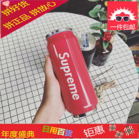 创意易拉罐百世可乐不锈钢保温杯supreme可乐瓶吸管水杯学生杯子