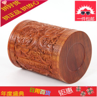 实木刻原木复古毛笔筒黑檀红木笔筒办公桌笔筒文房四宝书房礼品