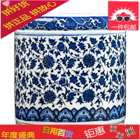 景德镇陶瓷器仿古青花瓷笔筒花瓶花插 办公室书房装饰品摆件礼品