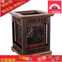 红木大红酸枝方形镂空花笔筒 实木摆件木质毛笔筒 创意办公礼品
