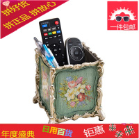 欧式复古笔筒美式田园家居梳子化妆刷筒时尚摆件客厅遥控器收纳盒