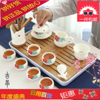 德化陶瓷羊脂玉白瓷功夫茶具套装家用整套居家办公盖碗喝泡茶壶杯