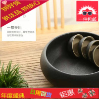 笔洗茶渣桶大号陶瓷家用玻璃洗茶碗水盂茶海仿古茶具配件