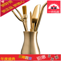 茶道六君子套装 纯铜茶夹功夫茶叶夹子茶镊子 茶具配件茶夹洗杯夹