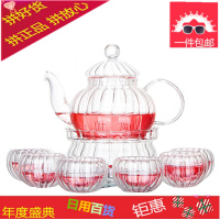 欧式整套花茶具花茶壶套装过滤透明玻璃泡茶壶加热花果茶花茶杯