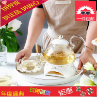 北欧英式下午茶陶瓷玻璃茶具套装蜡烛加热温茶红茶普洱花茶日式