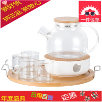 日式玻璃花茶具客厅下午茶具套装创意花茶冷水壶茶壶可加热含托