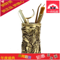 纯铜茶叶夹洗杯镊子针刀茶道如意摆件茶具配件功夫六君子套装家用