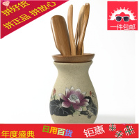 ㊙️手绘茶道六君子茶艺6君子陶瓷功夫茶具配件茶夹套装木夹竹夹