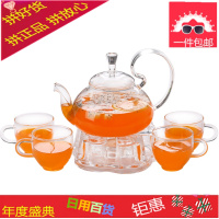 耐热玻璃茶具花茶壶 透明过滤玻璃煮泡水果茶壶套装可蜡烛加热